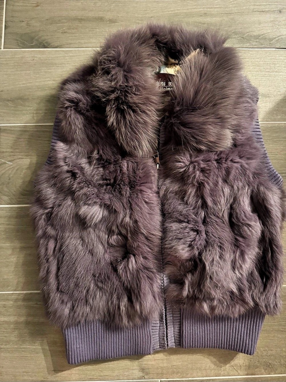 Hainicern Faux Fur Vest in Purple Size XL Like New